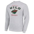 thumbnail image 2 of Men's Starter  Heather Gray Minnesota Wild Team Logo Fleece Pullover Sweatshirt, 2 of 3