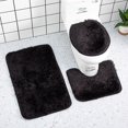 thumbnail image 3 of Bathroom 3-Piece Rug Set, Ultra Soft Nylon Fleece, Absorbent And Non-Slip, U-Shaped Toilet Seat Cover, Machine Washable, For Tub Floor And Toilet Area, 3 of 6