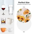 thumbnail image 6 of Lsque Sunflower 5 Pattern 4" Drink Coasters Set of 4, PVC Leather Absorbent Coasters, Table Coaster Set Decorative Coffee Cup Coasters Housewarming Gift -Round Shape, 6 of 6