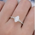 thumbnail image 3 of solitaire jewels Art Deco Marquise Moissanite Engagement Ring For Women, 10K White Gold, 3 of 4