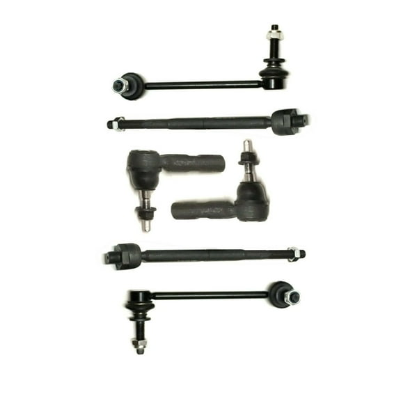 6 Pc Suspension Kit Inner & Outer Tie Rod Ends Sway Bar End Links