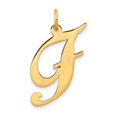 thumbnail image 1 of 14k Large Fancy Script Initial F Charm in 14k Yellow Gold, 1 of 3