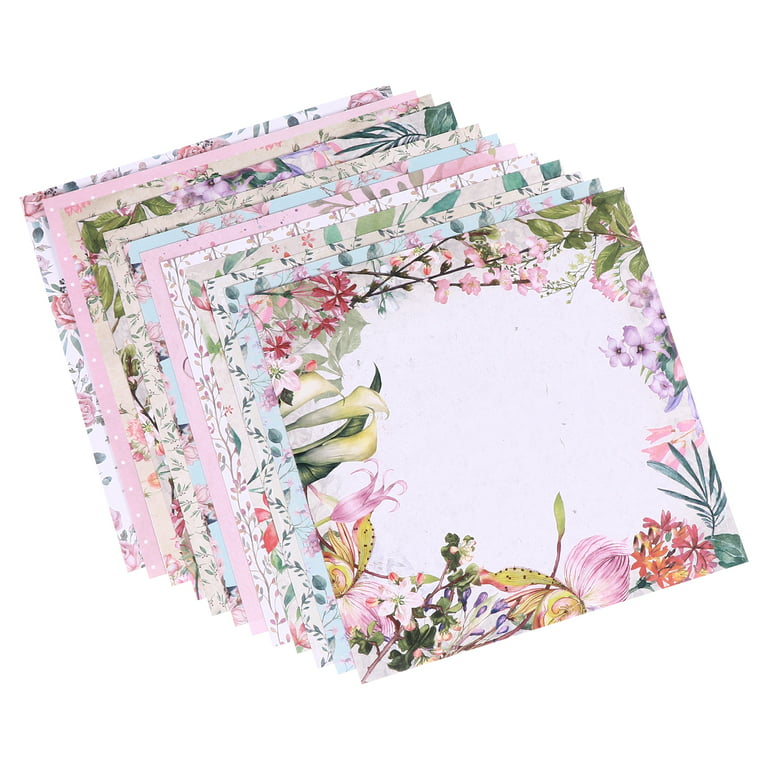 12x12 Cardstock Scrapbook Paper Lot 12 sheets Floral Prints Card Making C19