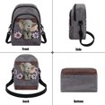 thumbnail image 4 of Xixirimido Gray Elephant Daisy Pattern Shoulder Bag Crossbody for Women Crossbody Bags with Adjustable Strap Cell Phone Purses Sling Bag for Travel Hiking Shopping, 4 of 7