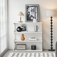 thumbnail image 2 of DeeHome Multifunctional 4-Tier White Book Shelf & Coffee Table for Living Room Bedroom Dining Room Study Entryway, Creative Furniture Floor Bookshelf, Minimalist Organizer Storage Shelves, 2 of 9