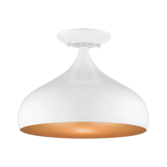 Livex Lighting - Amador - 1 Light Semi-Flush Mount In Transitional Style-9