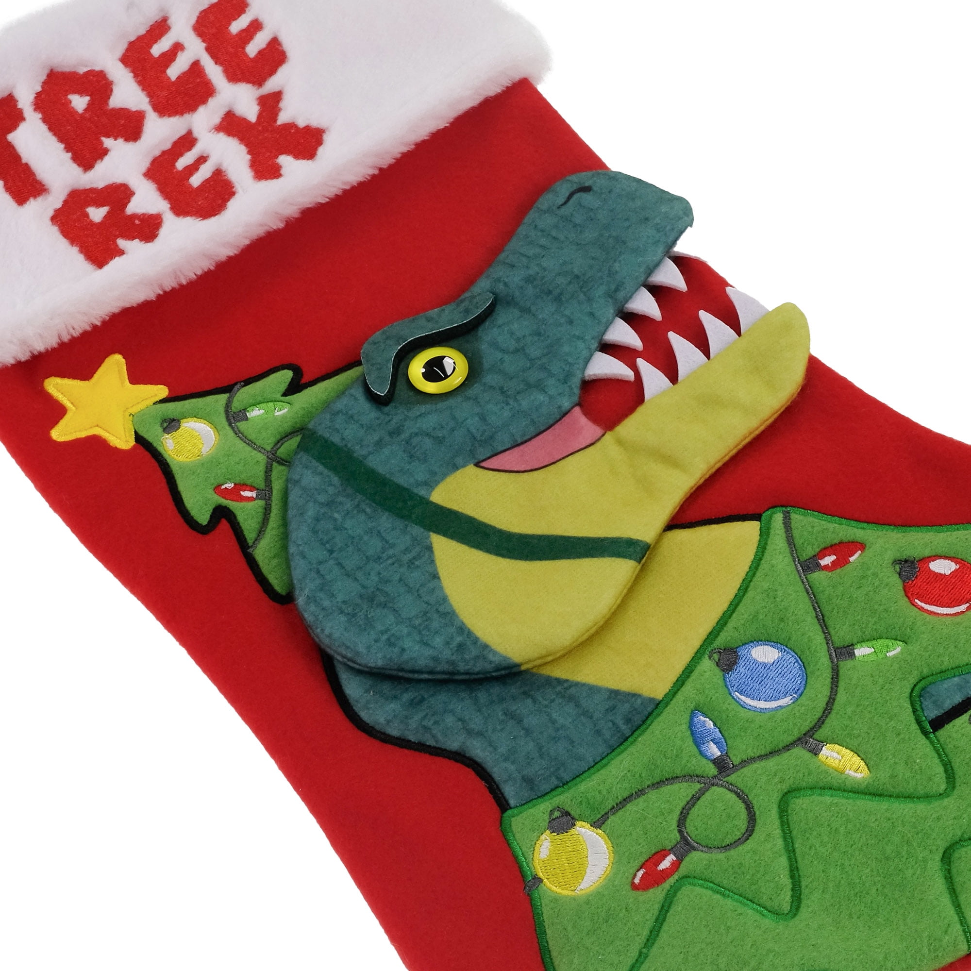Holiday Time 20 Inch Tree Rex Dinosaur Christmas Stocking