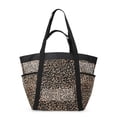 thumbnail image 2 of No Boundaries Women's Mesh Tote Bag, Leopard, 2 of 6