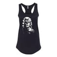 thumbnail image 2 of Manilyn Monroe Skull Face and Body Tattoo | Womens Pop Culture Jersey Racerback Tank Top, Black, Small, 2 of 4