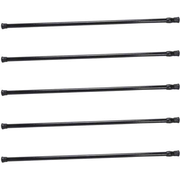 5X Extendable Muelles TelescÓPicos con Resorte de TensiÓn Neta Voile Barras de Poste de la Cortina, 70 - 120cm, Negro
