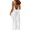 White, variant on Summer Dress for Women Casual Sleeveless Backless Pleats Spaghetti Strap Dress Openwork Print Beach Vacation Dress(Army Green,S)