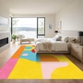 thumbnail image 3 of ODIKA 2'x3' Machine Washable Non-Slip Area Rug, Abstract Yellow High Traffic Rug, Yellow, 1069383, 3 of 7