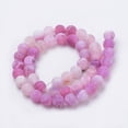 thumbnail image 2 of Natural Weathered Agate Beads Strands Frosted Dyed Round Magenta 8mm Hole: 1mm about 47pcs/strand 14 inch(35~37.5cm) DIY, 2 of 3