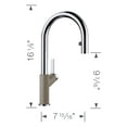 thumbnail image 2 of Urbena Pull-Down Dual-Spray Kitchen Faucet - Chrome/Truffle, 2 of 5