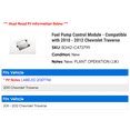 thumbnail image 2 of Fuel Pump Control Module - Compatible with 2010 - 2012 Chevrolet Traverse - AC Delco, 2 of 2
