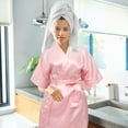 thumbnail image 3 of Bata de baño con cuello en V para mujer, bata de dama de honor, bata de novia, bata cómoda, 3 of 8