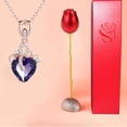thumbnail image 3 of Colgante de diamante de cristal azul violeta en forma de corazón, elegante collar con cabeza de rosa, caja de joyería, regalo de San Valentín, 3 of 5