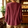 thumbnail image 4 of Cmfcve Peplum Blouses for Women Oversized Long Sleeve Cotton Linen Tops Trendy Button Down Shirts, 4 of 6