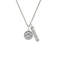 thumbnail image 2 of Delight Jewelry Silvertone Paw - Round Seal Silvertone Mother Daughter Bar Charm Necklace, 23", 2 of 4