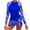 Blue, variant on Utoimkio Women's Two Piece Rash Guard Long Sleeve Swimsuits Floral Print Bathing Suits for Women with Boyshorts UPF 50+ Summer Swim Shirts Beach Swimwear