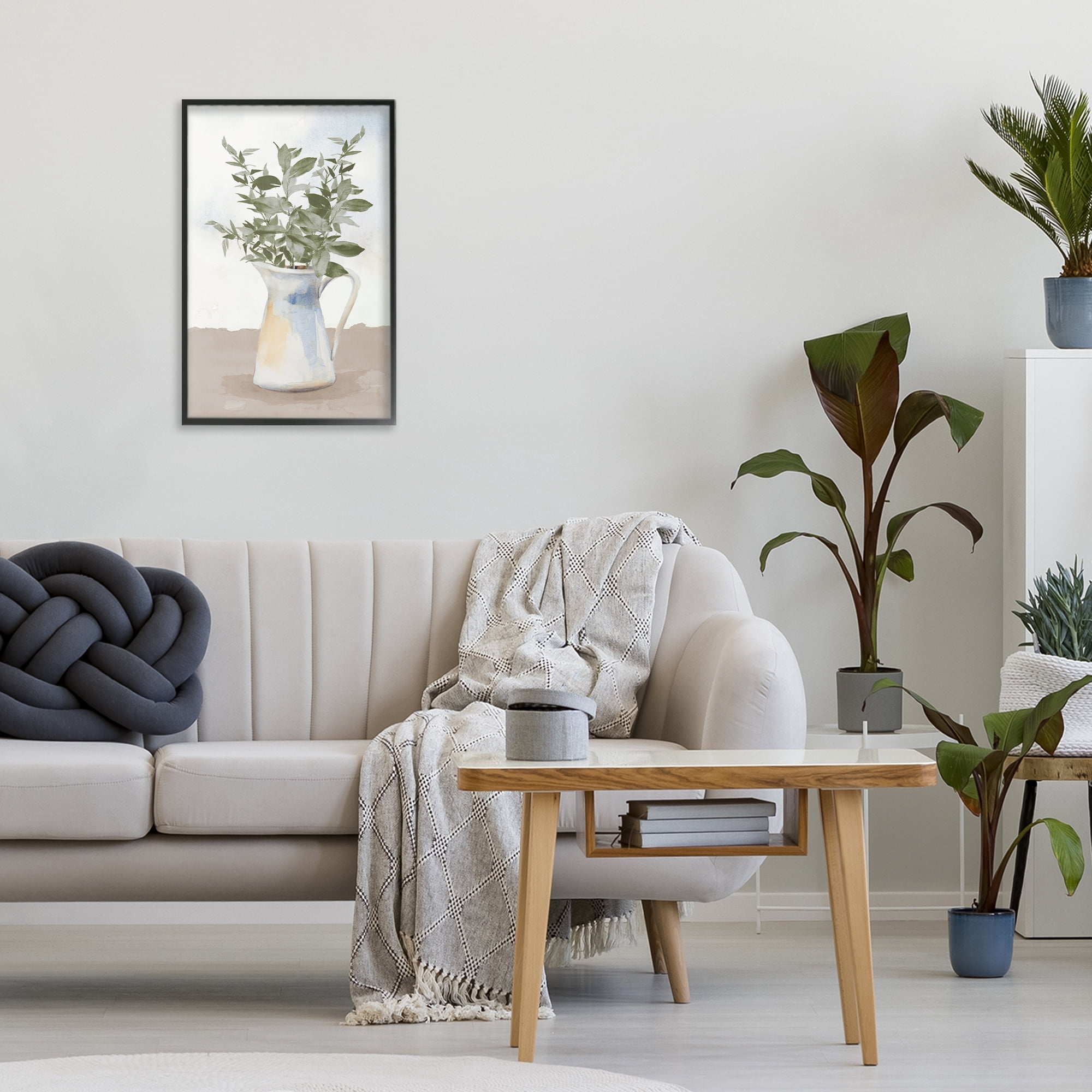 Stupell Industries Eucalyptus Botanicals Vase Black Framed Giclee Art, design by Lanie Loreth