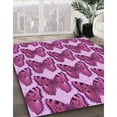 thumbnail image 3 of Ahgly Company Machine Washable Indoor Square Transitional Violet Purple Area Rugs, 7' Square, 3 of 7