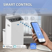 مكيف هواء محمول Whynter NEX Inverter بخرطوم مزدوج للتبريد مع شبكة Wi-Fi ذكية ومزيل للرطوبة ومروحة، كفاءة ARC-1230WN بمساحة 600 قدم مربع