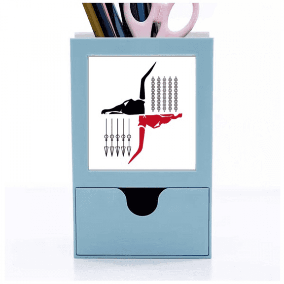 Chromatic Aberration Arrows Chains Desk Supplies Organizer Pen Holder Card