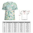 thumbnail image 2 of Floral Colorful Flower Women's Short Sleeve T-Shirt Crew Neck Casual Summer Trendy Loose Fit Tops, 2 of 6