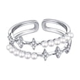thumbnail image 2 of YYKihy Double Layer Star Pearl Ring For Women Summer Fashion Personalized Ring Opening Adjustable Index Finger Ring, 2 of 7