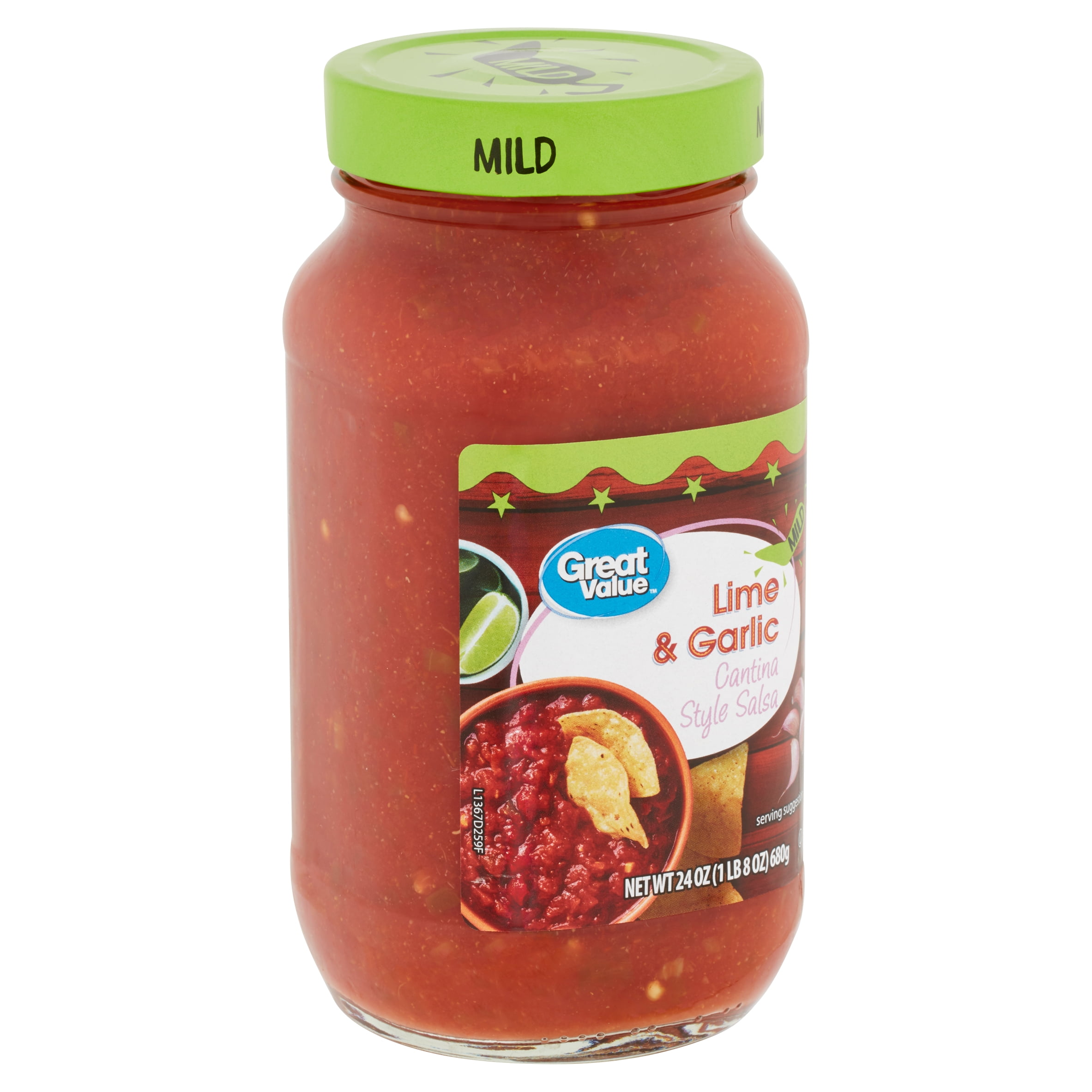 Great Value Mild Lime & Garlic Cantina Style Salsa, 24 oz