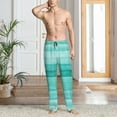 thumbnail image 4 of Salouo Teal Turquoise Print Pajama Pants for Men, Lounge Pants Elastic Waistband Casual Men's sleepwear Loungewear Sleep Pajama Pant -Medium, 4 of 7