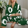 thumbnail image 6 of Honeii Ho Ho Ho A Print Women's Pajama Sets Long Sleeve Button Down Sleepwear Nightwear Soft Pjs Lounge Sets 2PCS-Small, 6 of 7