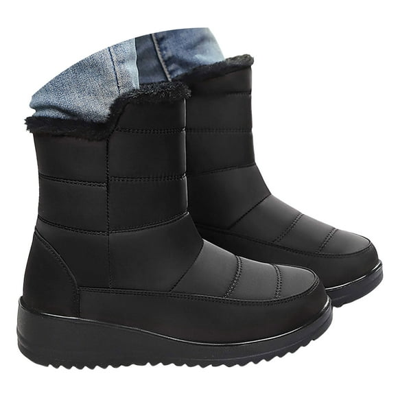 Mepaouo Womens Winter Snow Boots Waterproof Warm Fleece Lined Mid Calf Booties Outdoor Shoes for Women