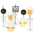 thumbnail image 4 of Big Dot of Happiness Cheers and Beers to 50 Years - Paper Straw Decor - 50th Birthday Party Striped Decorative Straws - Set of 24, 4 of 5