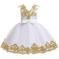 thumbnail image 5 of Akiihool Girls Sequin Tulle Mesh Dress Party Weding Tutu Formal Dress(White,4-5 Years), 5 of 9