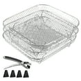 thumbnail image 1 of 3Layer Stackable Rack Set Stainless Steel Mesh Basket for Air Fryer Steamer Oven, 1 of 11