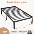 thumbnail image 3 of edx 14" High Twin Size Bed Frame, Heavy Duty Metal, No Box Spring Required with Sturdy Steel Slat Support, Under Bed Storage, 3 of 9