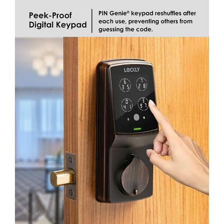 Lockly - Secure Plus Smart Lock Replacement Deadbolt with 3D Biometric Fingerprint/App/Physical Key - Venetian Bronze