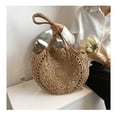 thumbnail image 5 of Straw Handbags Women Handwoven Round Corn Straw Bags Natural Chic Hand Large Summer Beach Tote Woven Handle Shoulder Bag, 5 of 6