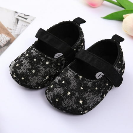 

Baby Girls Mary Jane Flats Infant Non-Slip Ballet Slippers Flower Newborn Princess Wedding Shoes Toddler First Walkers 0-18M