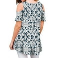 thumbnail image 3 of Skksst Womens Floral Print Summer T Shirt Cold Shoulder Short Sleeve Blouse Top, 3 of 3