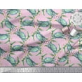 thumbnail image 3 of Soimoi Pink Modal Satin Fabric Crabs Ocean Decor Fabric Printed Yard 42 Inch Wide, 3 of 3