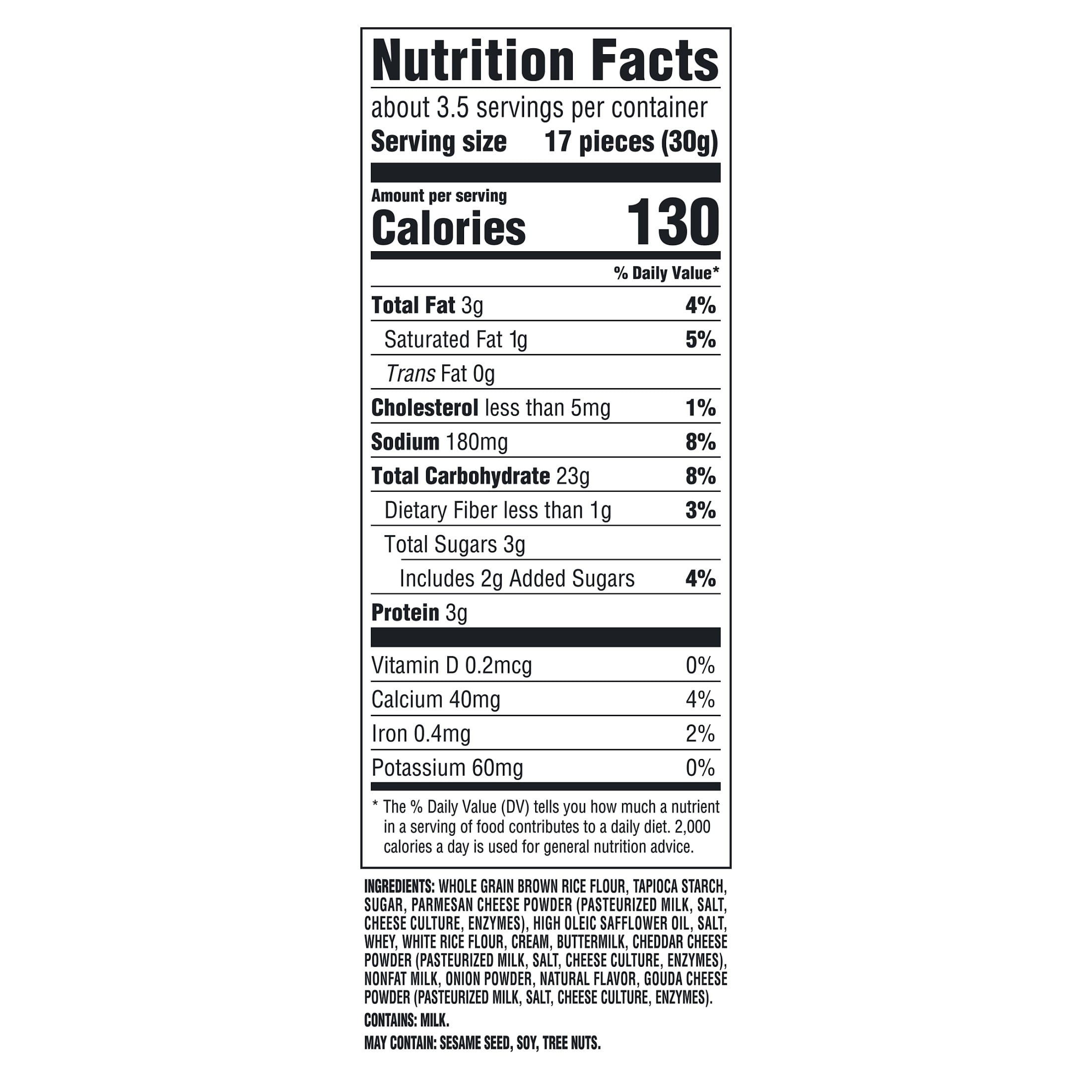 (3 pack) GOOD THINS Three Cheese Rice & Cheese Snacks Gluten Free Crackers, Snack Crackers, 3.5 oz