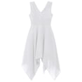 thumbnail image 7 of iiniim Girls V Neck Sleeveless Princess Asymmetric High-Low Pleated Dress White 14, 7 of 7