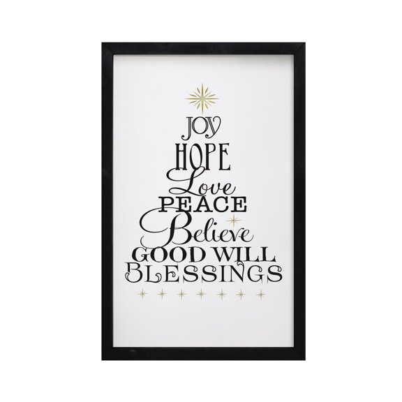 Merry Christmas Framed Shadow Box - Tree Typography