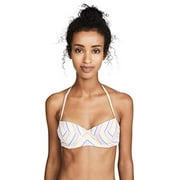 Kate Spade New York Women's Beach Stripe Underwire Bikini Top, White, X-Large