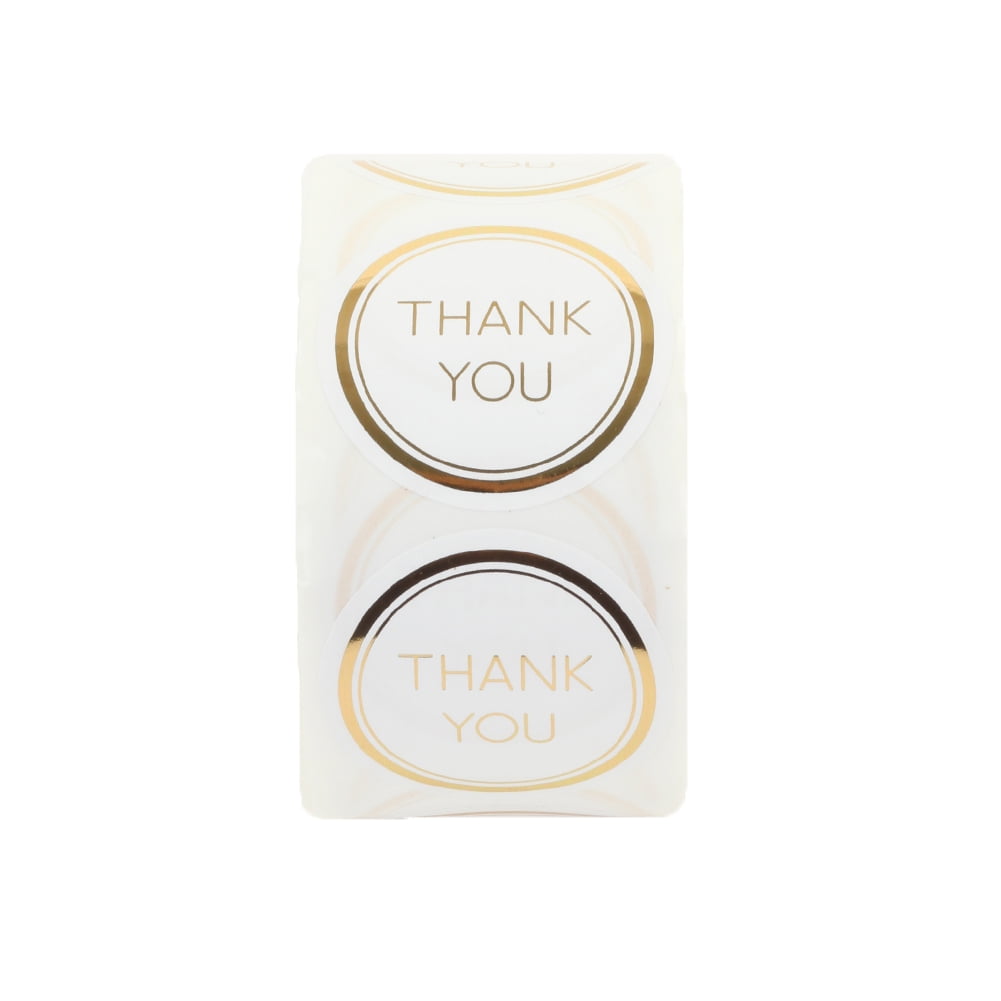 Koyal Wholesale Label Stickers Gold Foil Edge Thank You Favor Labels, 1.5-inch Round Circle, 500-Pack Party Favor Labels