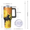 thumbnail image 2 of Sunflower Gift 40oz Tumbler with Handle and Straw, Large Capacity Travel Cup for Hot & Cold Drinks, Double Walled Vacuum Insulated Cup, Floral Lover Birthday Gifts for Mother's Day Women Girls, 2 of 6