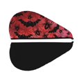 thumbnail image 5 of Yiaed Bats And Spiders Print Hair Cap with Button,Coral Fleece Hair Towel Wrap for Women Wet Hair,Quick Dry Turban for Wet Hair Long Thick Hair, 5 of 5